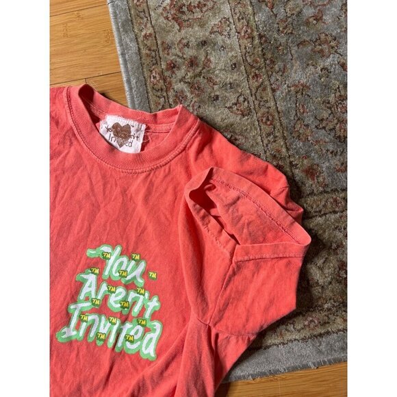 Pure Atlanta Coral Orange Hyde Park Graphic Tee Shirt You Aren’t Invited Small - Picture 8 of 9